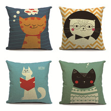 Cat Cushion Cover Super Cute Meow Pillow Cover Teacher Throw Pillows Thanksgiving Living Room Decoration Throw Pillows 2024 - buy cheap