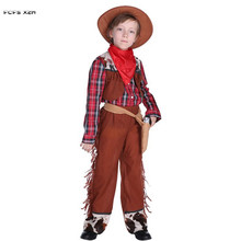 M-XL Kids Children Halloween Cowboy Costumes for Boys Cowboy Cosplays Carnival Purim parade Stage play Masquerade party dress 2024 - buy cheap