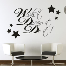 Wish Dream Do It Stars стикер на стену s для гостиной милый домашний Декор виниловые обои наклейки для спальни питомник арт стикер L544 2024 - купить недорого