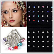 Piercing de acero inoxidable 316L para mujer, Piercing de cristal para la nariz, joyería corporal, accesorios, venta al por mayor, 24 Uds. 2024 - compra barato