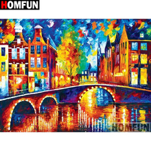 HOMFUN Full Square/Round Drill 5D DIY Diamond Painting "Oil painting bridge" Embroidery Cross Stitch 5D Home Decor A15795 2024 - buy cheap