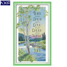 NKF Philosophical Tree Stamped Cross Stitch Pattern DIY Kits Needlework Embroidery Set Chinese Cross Stitch for Home Decor 2024 - buy cheap