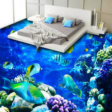 3D обои подводный мир Коралловая рыба 3D Пол настенная спальня ванная комната Нескользящая Водонепроницаемая утепленная самоклеющаяся наклейка 2024 - купить недорого