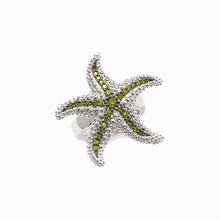 Muffiy Brand Cubic Zircon Starfish Cocktail Ring Trendy Piercing Women Jewelry Cute Silver Color Anime Untuk Wanita Bijoux 2024 - buy cheap