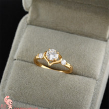 Kuniu Romantic Metal Zircon Heart Finger Ring for Women Wedding Anniversary Bride Lovers Brand Fashion Jewelry 2024 - buy cheap