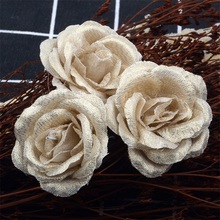 30pcs 4cm Silk Gold Artificial Rose Flower Heads Decorative Flowers for Wedding Home Party Decoration Mini DIY Fake Flower Wall 2024 - buy cheap