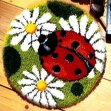 DIY Needlework Unfinished Crocheting Rug Yarn Cushion Mat Ladybird Flowers Embroidery  carpet 2024 - buy cheap