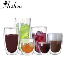 Arshen 80/250/350/450/650 ML Double Wall Glass Clear Handmade Heat Resistant Tea Drink Cups Healthy Drink Mug Coffee Insulated 2024 - buy cheap