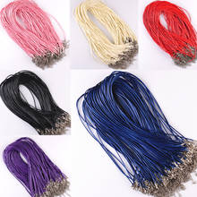 LNRRABC Fashion 9 Colors 10 Pcs/lot DIY Real Leather Chains Pendant Necklace Rope Charms Findings Lobster Clasp String Cord 2024 - buy cheap