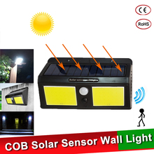96 COB светодиодный солнечный свет с датчиком движения PIR Настенный светильник водонепроницаемый садовый светильник уличный светильник безопасности Солнечная лампа 2024 - купить недорого