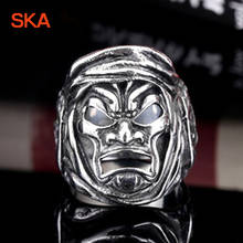 Мужское кольцо SKA, кольцо, мужское кольцо из титановой стали, в виде маски спартанского воина, ювелирные изделия в стиле панк высокого качества, модные кольца для мужчин 2024 - купить недорого