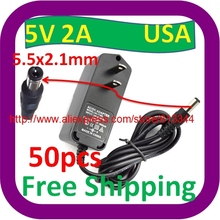 50 pcs  AC 100-240V to DC 5V 2A Switching Power Supply Converter Adapter USA Plug 10W 5521 2024 - buy cheap