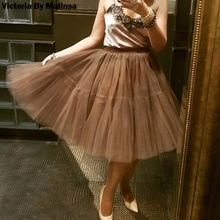 Custom Made Wedding Tulle Skirt Green Tutu Skirts Women Brown Ball Gown Party Petticoat  faldas saia jupe Bridesmaid Skirts 2024 - buy cheap