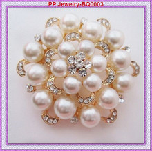 Gold Color Beautiful Pearl And Crystal Brooch 12pcs/lot Wedding Bouquet Brooches 2024 - buy cheap