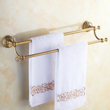 Toalheiro duplo de parede de bronze, rack antigo para toalhas, suporte para banheira, kd926 2024 - compre barato