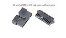 10 Sets/lot 11 Pin SM2.54-11P JST 2.54mm series, SM-11P Multipole Connector plug, With male and female PINS 2024 - buy cheap