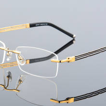 XINZE pure Titanium Eyeglasses Men Frames Rimless Glasses Myopia Spectacle Optical glasses frames vintage classic oculos de grau 2024 - buy cheap