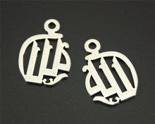 10 pçs cor de prata algará letras talismã pingente faça você mesmo colar pulseira achados 24x22mm a2176 2024 - compre barato