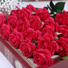 Flone látex rosa flor artificial planta toque real festa de casamento bouquet flores falsas família sala jardim decoração offic 2024 - compre barato