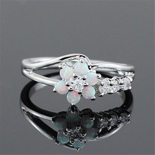 Yobest элегантное кольцо с радужным опалом модные белые CZ свадебные ювелирные изделия серебряный цвет обручальные обещающие кольца для женщин 2024 - купить недорого