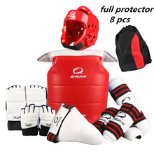 Protetores de cabeça para capacete de taekwondo, conjunto completo de 8pçs protetores de cabeça para crianças e adultos braçadeira protetor de mão e pé 2024 - compre barato
