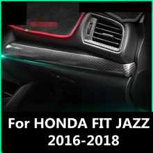 For HONDA FIT JAZZ 2016-2018 Carbon Fiber Car Interior Co-pilot Dashboard Panel Decal Cover Trim Strips Interior Accessories 2024 - buy cheap