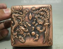 Estatua de dragón de bronce de riqueza tradicional de China, caja de ataúd de joyas Bijou de Phoenix 2024 - compra barato