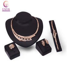 African Beads Wedding Crescent Jewelry Sets Crystal Gold color Bridal Necklace Bracelet Earrings Rings Charm Accessories 2024 - buy cheap