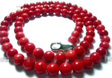 0997 круглое ожерелье из бисера красного натурального коралла 18 дюймов 2024 - купить недорого