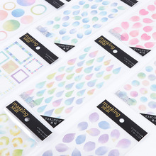 Gotas de pétalos de flores de colores, pegatinas decorativas circulares de papel Washi, para álbum de recortes, láminas de papel para decoración y decoración 2024 - compra barato