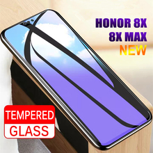 Protetor de tela em vidro temperado, 2 peças, anti-ray para huawei honor 8x/8x max, protetor de tela 9h 2.5d, película de vidro para blu-ray honor 8x max