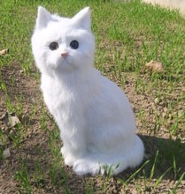 new simulation cat lifelike handicraft big white cat model gift about 35x15cm 2024 - buy cheap