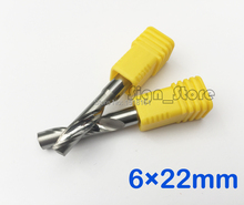 Free shipping 2pcs/Lot CNC tools 6mm * 22mm Carbide engraving router bit Single flute Aluminum end mill cutter 2024 - buy cheap