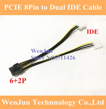 Кабель питания Molex IDE 8 Pin 6 + 2Pin PCI-E GPU к двойному 4-контактному кабелю питания для видеокарты 8 Pin кабель питания 18AWG оптовая продажа 2024 - купить недорого