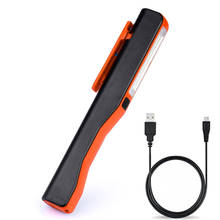 USB зарядка светодиодный фонарик COB перезаряжаемый магнитный зажим для ручки ручной фонарик Рабочий фонарь для кемпинга треккинга фонарик ночник 2024 - купить недорого