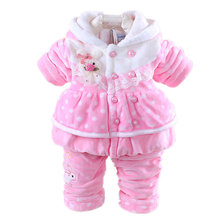 Infant Baby Girl Clothes Sets 2020 New Winter Girl Flannel Suit Thicken Warm Coat Baby Cartoon Jacket+Pant Children Clothing 2024 - buy cheap