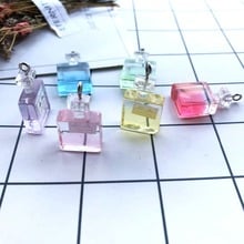 Pingente de garrafa de perfume de resina kawaii, 10 peças, da moda, para decoração diy, brinco, corrente de jóias, fabricação de jóias 2024 - compre barato