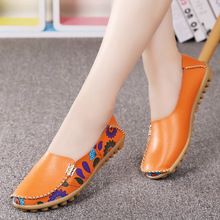 2019 New Women Flats Genuine Leather Shoes Slip On Ballet Flats Women Casual Shoes Print Woman Shoes Moccasins Loafers Shoes 2024 - buy cheap