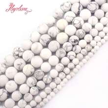 4,6,8,10,12mm Frost Matte Round White Howlite Natural Stone Beads For DIY Necklace Bracelets Jewelry Making 15" Free Shipping 2024 - buy cheap