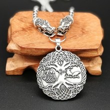 Vintage Tree Pendant Antique Silver Viking World Tree Totem Amulet Men's Necklace 2024 - buy cheap