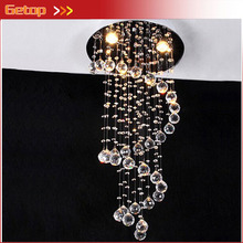 Creative LED Crystal Lamp Round Restaurant Parlor Crystal Lights Pendant Lamp D400xH800mm with 3 Lights Free Shipping 2024 - buy cheap