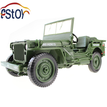 Alloy diecast Army Jeep Model 1:18 Miniature military off-road vehicle Collection gift Toy 2024 - buy cheap