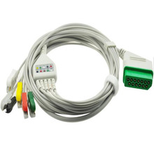 Cable de plomo para pacientes, accesorio Compatible con NIHON KOHDEN BSM-2300 Life Scope, ECG, rectángulo de 12 Pines, ECG, 5 cables, extremo de clip, TPU 2024 - compra barato