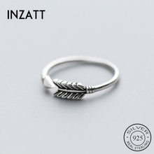 Винтажное серебряное кольцо INZATT в форме Купидона в форме стрелы, романтическое регулируемое Женское Обручальное ювелирное изделие в подарок 2024 - купить недорого