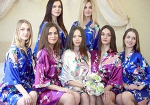 Pijama floral feminino, conjunto de roupas de festa, casamento, damas de honra, cetim, aniversário, seda 2024 - compre barato