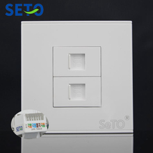 SeTo 86 Type Double Gigabit Ethernet RJ45 Cat6 Network Lan Outlet Wall Plate Socket Keystone Faceplate 2024 - buy cheap