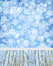 Pano de fundo de madeira para fotografia, plano de fundo azul de madeira para flocos de neve para estúdio fotográfico, computador impresso com tecido vinil 2024 - compre barato