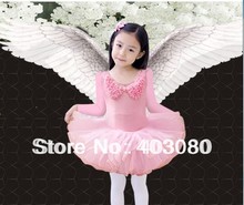 Pink 5-9 years Long sleeve Children ballet skirt,kid tutu dance dress,baby skirt(Present rose hair accessories/clip) 2024 - buy cheap