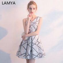 LAMYA-vestido De fiesta De satén hasta la rodilla, prenda Formal De satén, Vintage, con un hombro al aire, 2021 2024 - compra barato