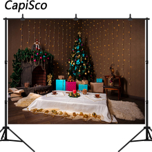 Fondo de vinilo para fotografía de bebé, telón de fondo de vinilo personalizado para estudio fotográfico, regalos de árbol de Navidad, sombra de luz, Chic, pared 2024 - compra barato